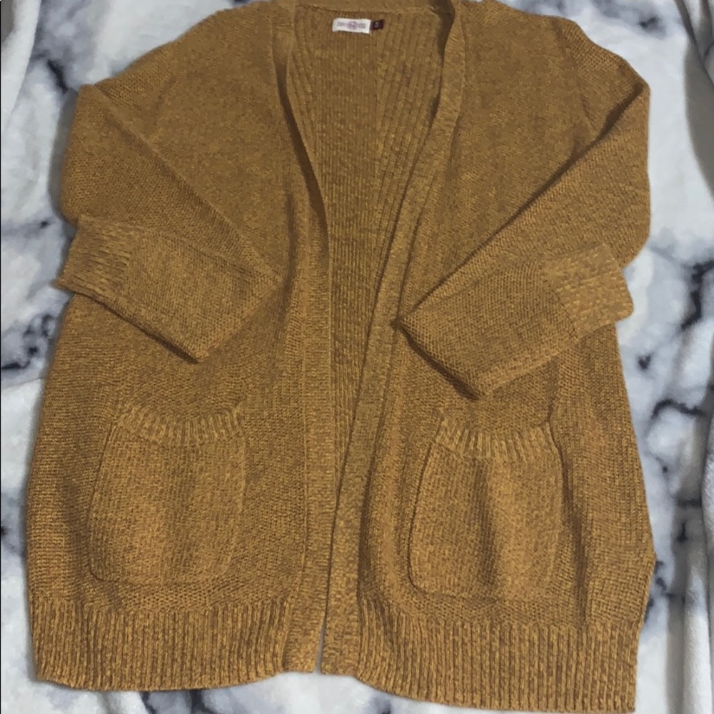 Yellow cardigan